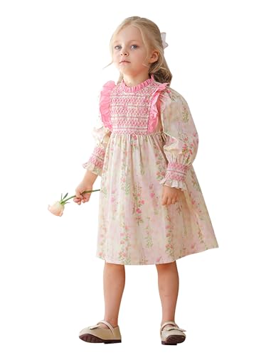 IDOPIP Kinder Mädchen Baumwolle Langarm Blumenkleid mit Puffärmeln A-Linie Gesmoktes Rüschenkleid Herbst Winter Frühling Festlich Hochzeit Blumenmädchenkleider Weihnachtskleid rosa 3-4 Jahre IDOPIP Kinder Mädchen Baumwolle Langarm Blumenkleid mit Puffärmeln A-Linie Gesmoktes Rüschenkleid Herbst Winter Frühling Festlich Hochzeit Blumenmädchenkleider Weihnachtskleid rosa 3-4 Jahre von IDOPIP