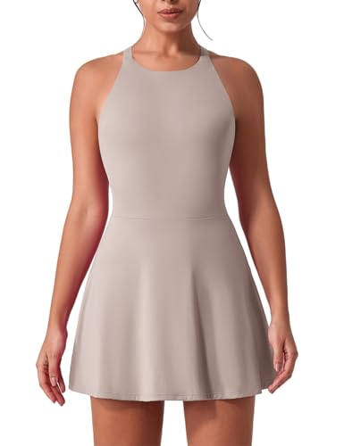 IDOPIP Tenniskleid Damen Golfkleid mit Integriertem BH und Shorts Tasche Cross Back Cut Out Sportkleid Mädchen Trainingskleid Freizeitkleid Tank Dress Athletic Workout Fitness Sport Aprikose XL IDOPIP Tenniskleid Damen Golfkleid mit Integriertem BH und Shorts Tasche Cross Back Cut Out Sportkleid Mädchen Trainingskleid Freizeitkleid Tank Dress Athletic Workout Fitness Sport Aprikose XL von IDOPIP
