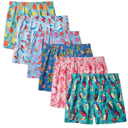 IDORIC Boxershorts Herren 100% Baumwolle Unterhosen Männer 5er Packs Weich Atmungsaktiv Vielen Farben(StampBoxer2/6P/M) von IDORIC