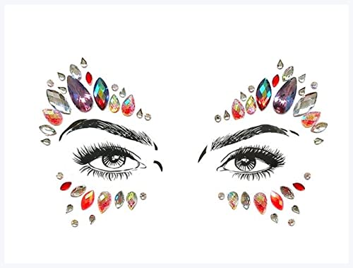 Doppel augenlid aufkleber 1 Blatt Handgefertigte Böhmen Stammes- Stil 3D Kristallaufkleber Gesichts- und Augenjuwelen Stirn Stirn Dekor Temporäre Tätowierung Aufkleber Eyeliner aufkleber(BL19) von IDOTSEZU