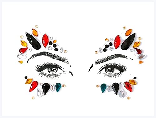 Doppel augenlid aufkleber 1 Blatt Handgefertigte Böhmen Stammes- Stil 3D Kristallaufkleber Gesichts- und Augenjuwelen Stirn Stirn Dekor Temporäre Tätowierung Aufkleber Eyeliner aufkleber(BL20) von IDOTSEZU