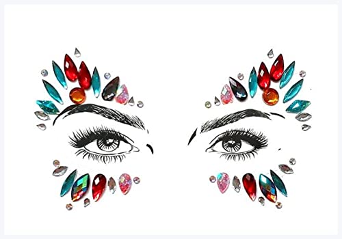 Doppel augenlid aufkleber 1 Blatt Handgefertigte Böhmen Stammes- Stil 3D Kristallaufkleber Gesichts- und Augenjuwelen Stirn Stirn Dekor Temporäre Tätowierung Aufkleber Eyeliner aufkleber(BL21) von IDOTSEZU