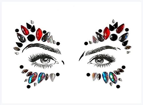 Doppel augenlid aufkleber 1 Blatt Handgefertigte Böhmen Stammes- Stil 3D Kristallaufkleber Gesichts- und Augenjuwelen Stirn Stirn Dekor Temporäre Tätowierung Aufkleber Eyeliner aufkleber(BL22) von IDOTSEZU