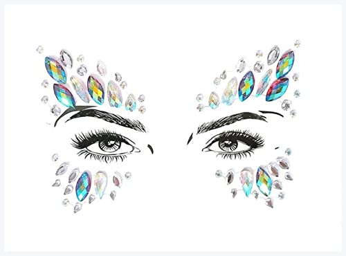 Doppel augenlid aufkleber 1 Blatt Handgefertigte Böhmen Stammes- Stil 3D Kristallaufkleber Gesichts- und Augenjuwelen Stirn Stirn Dekor Temporäre Tätowierung Aufkleber Eyeliner aufkleber(BL23) von IDOTSEZU