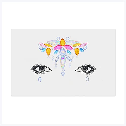 Doppel augenlid aufkleber Acryl Gesicht Kristall Strass Aufkleber Klebstoff Edelsteine ​​Temporäre Gesichtsjuwelen Aufkleber Dekoration for Festliche Partei Augen Make-up Eyeliner aufkleber(10) von IDOTSEZU