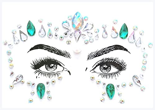 IDOTSEZU Doppel augenlid Aufkleber Acrylharz Bohrstift Bindi Aufkleber Handgestapte Böhmen und Tribal Stil Gesicht und Augenjuwelen Stirn Bühne Dekor Aufkleber Eyeliner Aufkleber(BL45) von IDOTSEZU