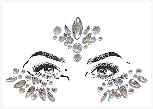 IDOTSEZU Doppel augenlid Aufkleber Acrylharz Bohrstift Bindi Aufkleber Handgestapte Böhmen und Tribal Stil Gesicht und Augenjuwelen Stirn Bühne Dekor Aufkleber Eyeliner Aufkleber(BL47) von IDOTSEZU