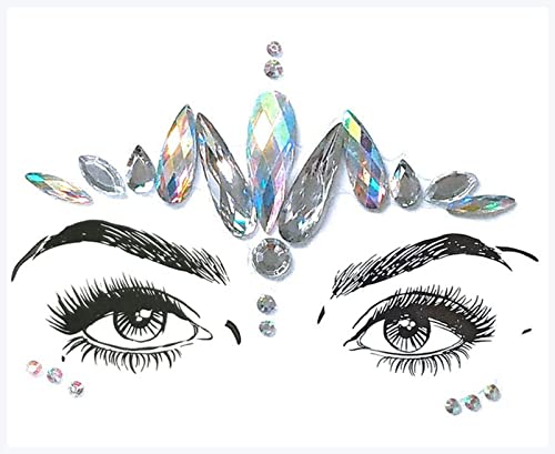 IDOTSEZU Doppel augenlid Aufkleber Acrylharz Bohrstift Bindi Aufkleber Handgestapte Böhmen und Tribal Stil Gesicht und Augenjuwelen Stirn Bühne Dekor Aufkleber Eyeliner Aufkleber(BL48) von IDOTSEZU