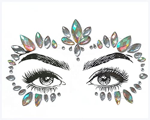 IDOTSEZU Doppel augenlid Aufkleber Acrylharz Bohrstift Bindi Aufkleber Handgestapte Böhmen und Tribal Stil Gesicht und Augenjuwelen Stirn Bühne Dekor Aufkleber Eyeliner Aufkleber(BL49) von IDOTSEZU