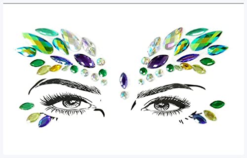 IDOTSEZU Doppel augenlid Aufkleber Acrylharz Bohrstift Bindi Aufkleber Handgestapte Böhmen und Tribal Stil Gesicht und Augenjuwelen Stirn Bühne Dekor Aufkleber Eyeliner Aufkleber(BL73) von IDOTSEZU