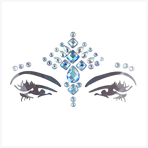 IDOTSEZU Doppel augenlid Aufkleber Festliche Tanzparty Temporäre Gesichtsaufkleber 3D Crystal Sticker Gesichts- und Augenjuwelen Stirnstufe Decor Temporäre Tätowierung Aufkleber Eyeliner Aufkleber(1) von IDOTSEZU