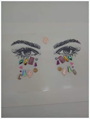 IDOTSEZU Doppel augenlid Aufkleber Neue Acrylharz-Bohrstab Bindi-Aufkleber Handgepickt Böhmen und Tribal-Stil Gesichts- und Augenjuwelen Stirnstufe Bühne Dekor Aufkleber Eyeliner Aufkleber(1) von IDOTSEZU