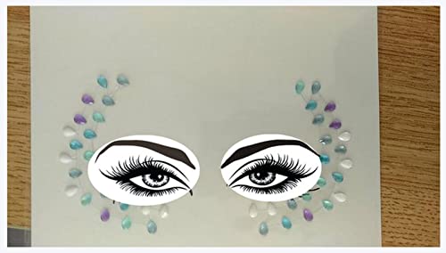 IDOTSEZU Doppel augenlid Aufkleber Neue Acrylharz-Bohrstab Bindi-Aufkleber Handgepickt Böhmen und Tribal-Stil Gesichts- und Augenjuwelen Stirnstufe Bühne Dekor Aufkleber Eyeliner Aufkleber(11) von IDOTSEZU