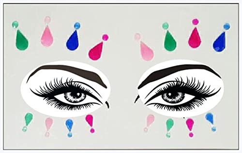 IDOTSEZU Doppel augenlid Aufkleber Neue Acrylharz-Bohrstab Bindi-Aufkleber Handgepickt Böhmen und Tribal-Stil Gesichts- und Augenjuwelen Stirnstufe Bühne Dekor Aufkleber Eyeliner Aufkleber(12) von IDOTSEZU
