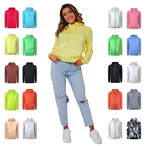 IDUNA PARIS Damen Hoodie & Sweatjacke Baumwolle mit Fleece Innenseite, Kapuze & Reißverschluss (Diverse Farben, S-XL) Kapuzenpullover Strickjacke Kapuzenjacke Winter Pullover Sweatshirt Pulli von IDUNA PARIS