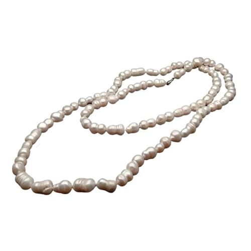 IDUTQUMW 44'' natürliche kultivierte weiße Kürbisperlen Süßwasserperlen lange Pulloverkette Halskette im klassischen Stil for Frauen von IDUTQUMW