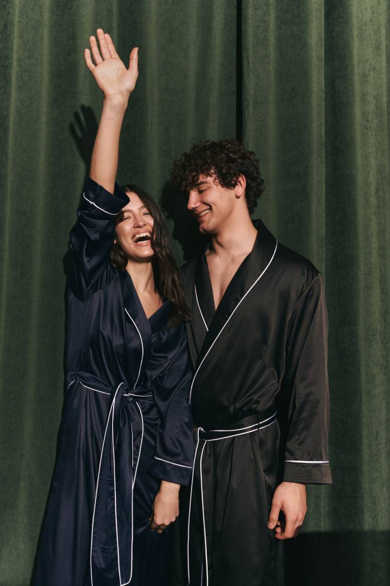 Familien-Roben, Passende Robe, Passender Morgenmantel, Paare Satin - Weihnachts-Roben, Damen-Herren-Roben, Seidenrobe von IDshopUK