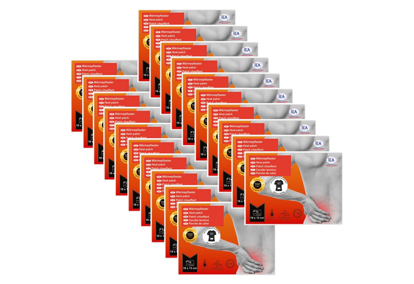 IEA Medical Wärmepflaster Wärmepflaster Tiefenwärme, Wärmepflaster Rücken, selbstklebend (Set, 20 St), Wärmepads Rücken, bei Muskel- und Gelenkschmerzen, Pain Relief Patch von IEA Medical