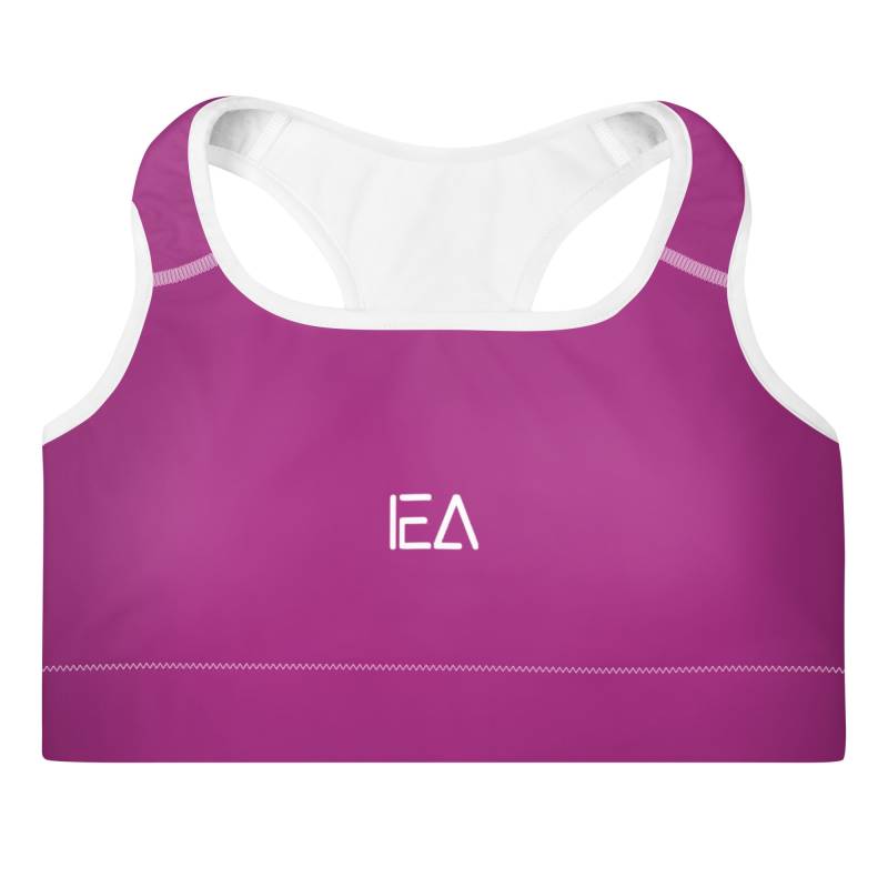 Damen Sport-Bh Workout Gym Fitness Yoga Laufen Athletisch Feuchtigkeitstransport Unterstützend Lila Active Wear Ironedge von IEAthletics