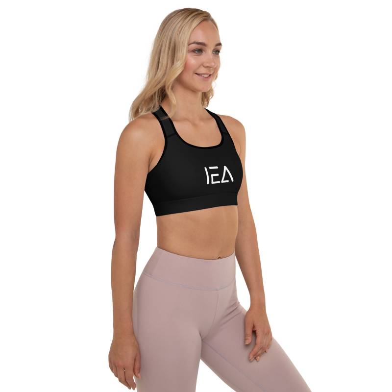 Damen Sport-Bh Workout Gym Fitness Yoga Laufen Athletisch Feuchtigkeitstransport Unterstützend Schwarz Active Wear Ironedge von IEAthletics