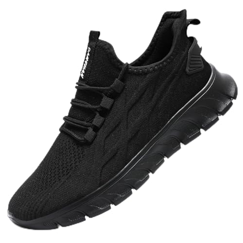 IEBPEH Damen Schuhe Sneaker Sportschuhe Turnschuhe Laufschuhe Freizeitschuhe rutschfest Tennisschuhe Atmungsaktiv Leichte Slip On Walkingschuhe Schwarz 39 von IEBPEH