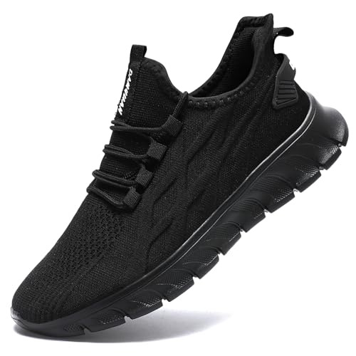 IEBPEH Damen Schuhe Sneaker Sportschuhe Turnschuhe Laufschuhe Freizeitschuhe rutschfest Tennisschuhe Atmungsaktiv Leichte Slip On Walkingschuhe Schwarz 41 von IEBPEH