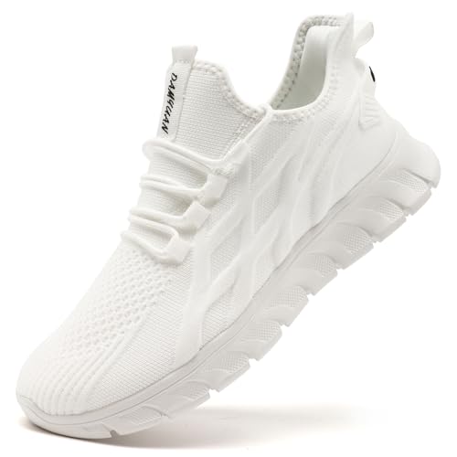 IEBPEH Damen Schuhe Sportschuhe Sneaker Turnschuhe Laufschuhe Freizeitschuhe rutschfest Tennisschuhe Atmungsaktiv Leichte Slip On Walkingschuhe Weiß 36 von IEBPEH