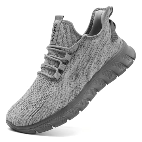 IEBPEH Damen Sneaker Schuhe Sportschuhe Turnschuhe Laufschuhe Freizeitschuhe rutschfest Tennisschuhe Atmungsaktiv Leichte Slip On Walkingschuhe Grau 41 von IEBPEH