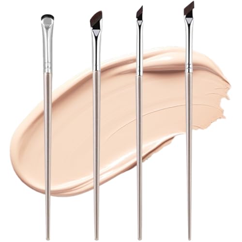 IEBTAWN 4 Stück Eyelinerpinsel, Sichelförmiger Eyeliner Pinsel, Abgeschrägt Augenbrauen Pinsel, Make Up Pinsel Set, Augenpinsel Pinsel Set Für Eyeliner Augenbrauen Kosmeti von IEBTAWN
