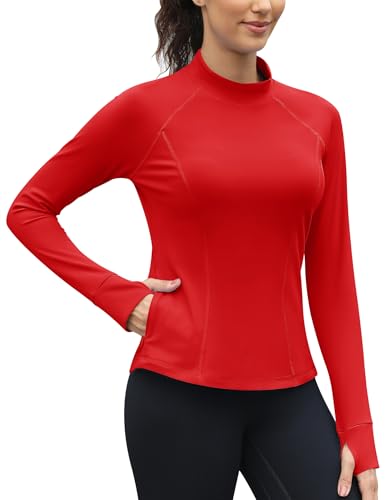 IECCP Thermo Oberteile Damen Rollkragenpullover Fleece Rollkragenshirt Langarm Langarmshirt Warm Thermounterwäsche mit Daumenlöcher L von IECCP