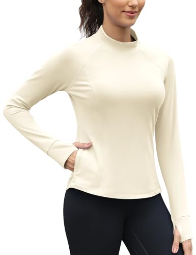 IECCP Thermounterwäsche Damen Active Warm Langarm Thermoshirt Funktionsshirt Laufshirt Wandershirt Atmungsaktive mit Daumenloch Leicht von IECCP
