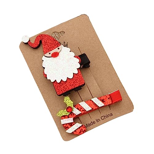 IEEDFJKK 1 Set Weihnachten Ente Haarspangen Weihnachtsmann Socken Stick Rote Beeren Festival Erwachsene Kinder Kopfbedeckung Styling Zubehör, Weihnachtsmann/Stick von IEEDFJKK