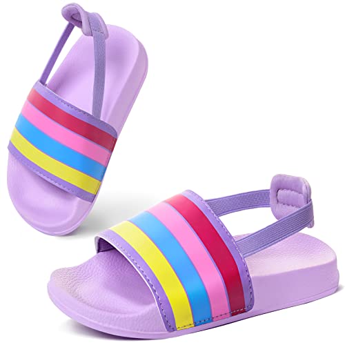 IEEILULU Badelatschen Kinder, Badesandalen Mädchen Badeschlappen Jungen, Flache Dusch Badeschuhe Kinder, Sommer rutschfest Leicht Hausschuhe Kinder für Mädchen Jungen Schwimmen und Strände Sandalen von IEEILULU