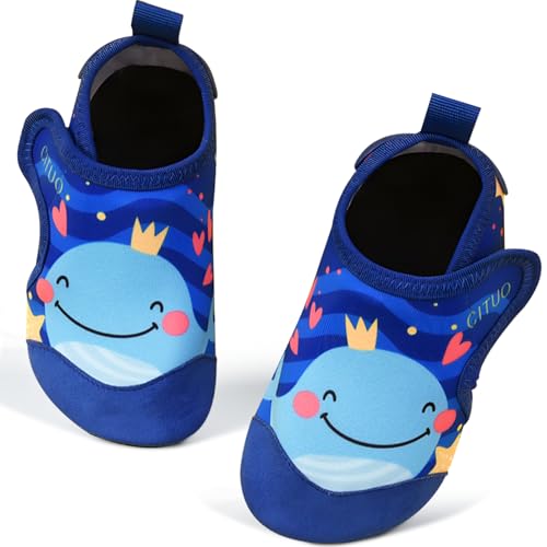 IEEILULU Badeschuhe Kinder, Schwimmschuhe Kinder, Wasserschuhe Kinder mit Klettverschluss, Jungen und Mädchen Schnell Trocknend Wasserschuhe für Strand Schwimmbad von IEEILULU