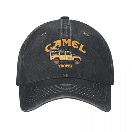 Camels Trophy Logo Baseballkappe Vintage Distressed Denim Snapback Cap Unisex Style Outdoor Workouts Verstellbare Passform Hüte Cap von IEINYAUP