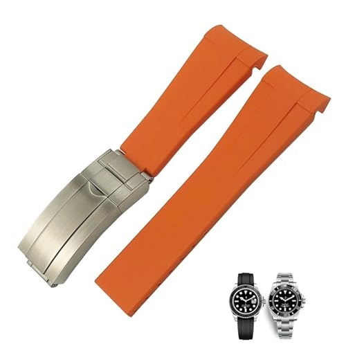 IENYU 18 mm, 19 mm, 20 mm, 22 mm, gebogenes Ende, Silikonkautschuk-Uhrenarmband für Rolex Daytona Submariner GMT 21 mm, Uhrenarmband, Herrenwerkzeug, 21 mm von IENYU