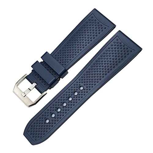 IENYU 20 mm, 21 mm, Gummi-Silikon-Armband, 22 mm, 23 mm, 24 mm, passend für Cartier London Tank Santos Sport, weich, wasserdicht, Uhrenarmband-Serie (Farbe: Blau, Größe: 24 mm) von IENYU