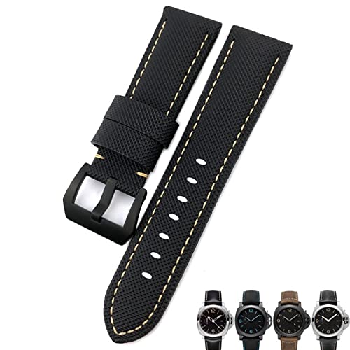 IENYU 24 mm Kohlefaser-Uhrenarmband, schwarz, Uhrenarmbänder für Panerai pam01661/00441, Uhrenarmbänder für Herren, Zubehör, 26 mm, Achat von IENYU