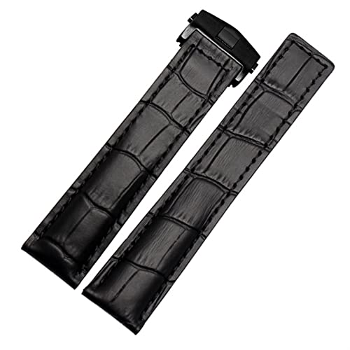 IENYU Armband aus echtem Leder für TAG heuer, Armband in Blau, Schwarz, Braun, 19 mm, 20 mm, 22 mm, mit Faltschließe, Lederarmbänder, 19 mm, Achat von IENYU