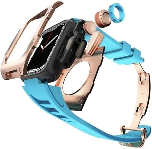 IENYU Ersatzarmband für Apple Watch Serie 8, 7, 45 mm, Metallgehäuse mit Fluorkautschuk-Band, für iWatch 6, SE, 5, 4, 44 mm, Nachrüstung, Aluminium-Abdeckung, Ersatzarmband, 45 mm, Achat IENYU Ersatzarmband für Apple Watch Serie 8, 7, 45 mm, Metallgehäuse mit Fluorkautschuk-Band, für iWatch 6, SE, 5, 4, 44 mm, Nachrüstung, Aluminium-Abdeckung, Ersatzarmband, 45 mm, Achat von IENYU