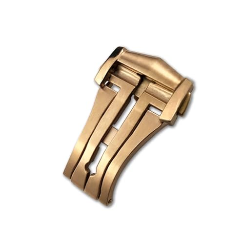 IENYU Faltschließe für Uhren mit Faltschließe, 16 mm, 18 mm, 20 mm, für Omega, Lederarmband, Gummiband, 316L-Stahl, Schwarz, Silber, Zubehör(Rose style 2) von IENYU