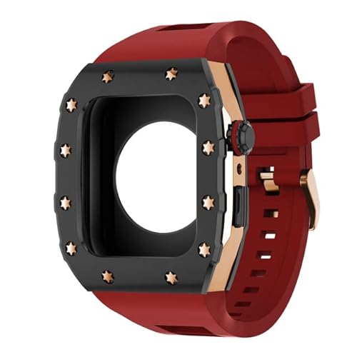 IENYU Luxuriöses Silikonarmband und Metallgehäuse für Apple Watch 44 mm/45 mm, Mod Kit, Edelstahl-Lünette, Armband für iWatch Serie 8, 7, 6, 5, 4, SE, 44mm For 6/5/4/SE, Achat von IENYU