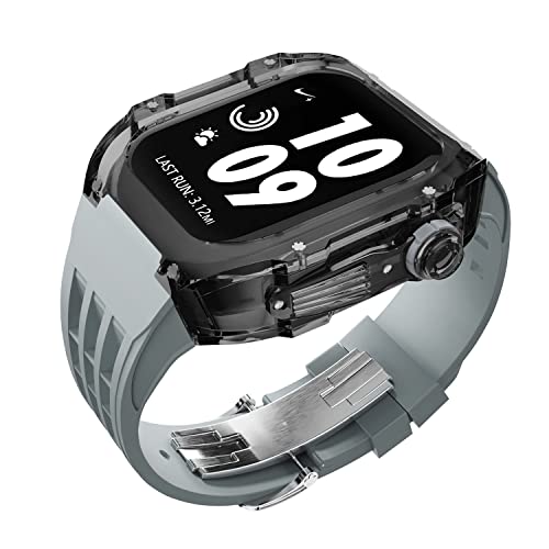 IENYU Luxus-Modifikationsset für Apple Watch Ultra 45 mm, transparente Hülle für iWatch-Serie, 44 mm, Sport-Gummiband, Mod-Kit, Zubehör, For 44mm, Achat von IENYU