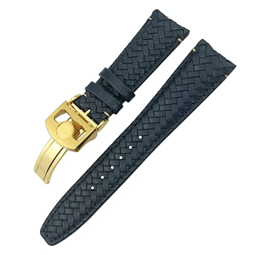 IENYU Rindslederband für IWC Portugieser Pilot IW394005 IW3777, blaues weiches Uhrenarmband, 20 mm, 21 mm, 22 mm, gewebtes Echtleder, 21 mm, Achat von IENYU