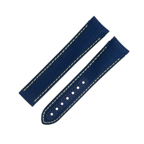IENYU Uhrenarmband aus Nylongewebe, 20 mm, passend für Omega-Armband für AT150 Seamaster 300 Planet Ocean De Ville Speedmaster Uhrenarmband mit gebogenem Ende, Orange, 20 mm, Achat von IENYU