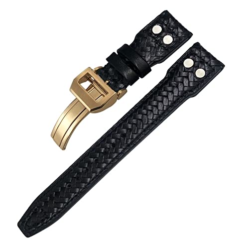 IENYU Uhrenarmband aus echtem Leder, genietet, 20 mm, 21 mm, 22 mm, passend für IWC Big Pilot Portugieser Pilot IW3777 Seiko Rindsleder, 21 mm, Achat von IENYU