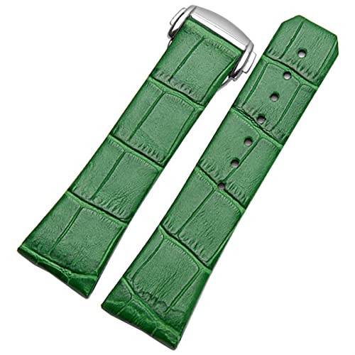 IENYU Uhrenarmband aus echtem Leder für Omega Constellation Double Eagle Serie, Herren und Damen, 17 mm / 23 mm Uhrenarmband, 17mm gold Clasp, Achat von IENYU