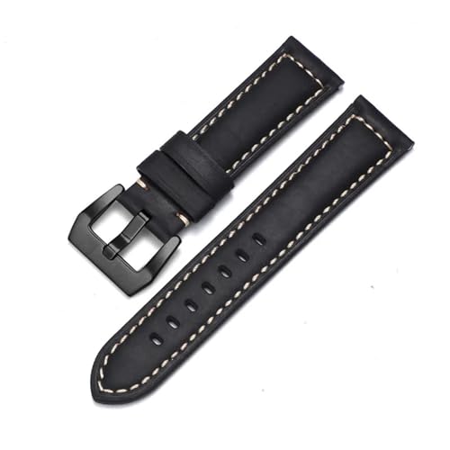 IENYU Uhrenarmband aus echtem Leder für Panerai, Rindsleder, Crazy Horse, Herren-Armband, glatt, 20 mm, 22 mm, 24 mm, 26 mm, 24 mm, Achat von IENYU