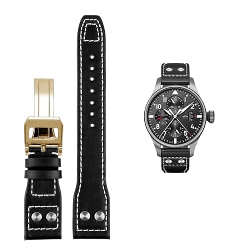 IENYU Uhrenarmband für IWC Pilot Mark Rindsleder, 21 mm, 22 mm, 20 mm, echtes Leder, Bambusmaserung, Nieten, Dunkelbraun, Schwarz, Uhrenarmband, Zubehör, 21 mm, Achat IENYU Uhrenarmband für IWC Pilot Mark Rindsleder, 21 mm, 22 mm, 20 mm, echtes Leder, Bambusmaserung, Nieten, Dunkelbraun, Schwarz, Uhrenarmband, Zubehör, 21 mm, Achat von IENYU