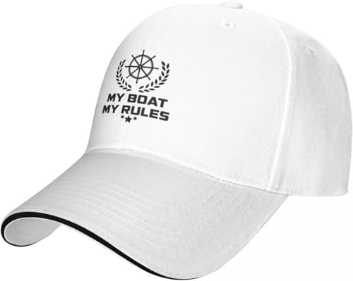 Baseballkappe Snapback Sonnenhut Baseballkappen Outdoor Skipper Hip Hop Mütze für Sonne Snapback Boot Yacht My Rules Geburtstagsgeschenk für Männer und Frauen von IEOGHWXY